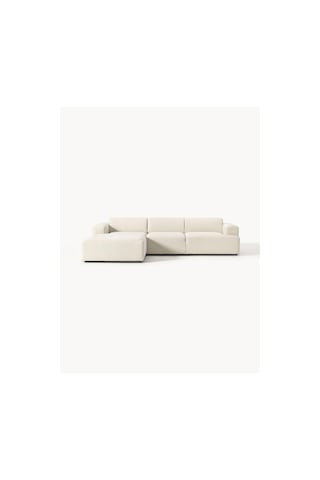 Massimo 3 Modül Sol Köşe Koltuk Takımı Kırık Beyaz Keten Kumaş Sol Kırık Beyaz