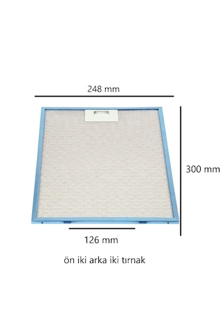 Simfer T8658sm Uyumlu Davlumbaz Tel Filtresi 248 Mm X 300 Çift