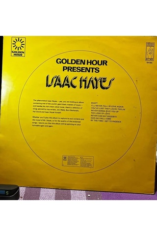 Isaac Hayes - Golden Hour Presents Lp 1974 - Stax Records Gh 844 - İngiliz Baskı Plak