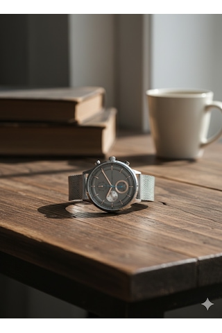 For Motion Erkek Kol Saati Gümüş Renk, Gümüş Kadran - Fc.1330fh.01, 2 Yıl Garantili Gümüş