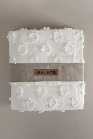 Koza Home Sitra Krem Çift Kişilik Püsküllü Yatak Örtüsü 230x250 2 Yastık 50