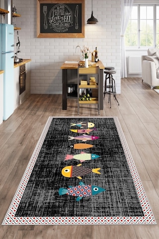 West Home Dijital Baskılı Yıkanabilir Kaymaz Taban Mutfak Halısı Wh 342 Multy