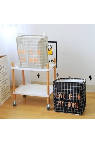 Willowhaven İskandinav Tarzı Katlanabilir Depolama Sepeti, Siyah Gri Giysi Kutusu, 25x25x40cm Dolap Düzenleyici DiğER