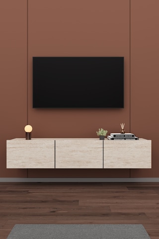 Asra Trend Modern Duvara Monte Tv Ünitesi %100 Mdf Kapaklı Televizyon Sehpası T-27 Sidon