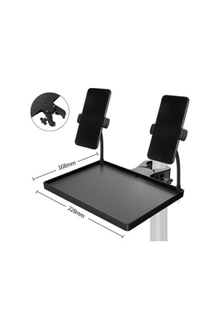 Trendooze Mikrofon Standı Tepsi Ses Kartı, 2 Telefon Tutucu,raf