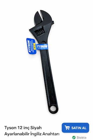 Tyson Profesyonel Kurbağacık Anahtar No.12 12 Inç / 300mm - Ayarlı Ingiliz Anahtarı
