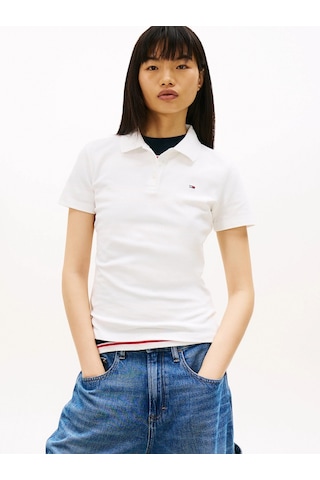 Tommy Hilfiger Tjw Dar Kesim Essential Polo Yakalı Kısa Kollu Kadın Beyaz Polo T-shirt Dw0dw20160ybl