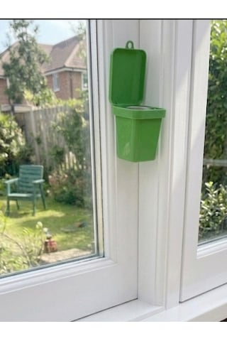 Mucit Home İçi Çelik Dışı Plastik Çöp Kovası Görünümlü Mini Kapaklı Küllük Yeşil Siyah