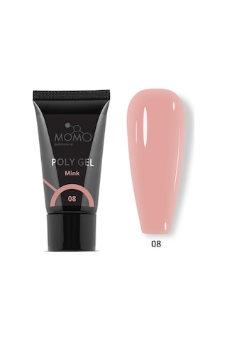 Momo Professional Protez Tırnak İçin Poly Gel Poli Jel No.08 Vizon 30 Gr