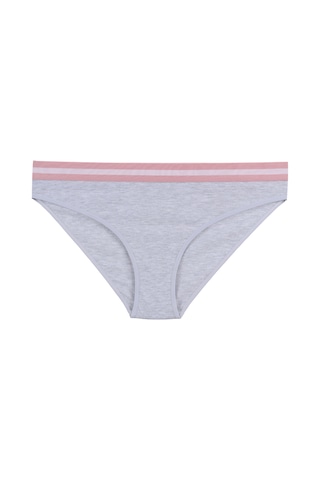 Kadın Pamuklu Beli Lastikli Slip/külot Kk20401 Gri - Pembe