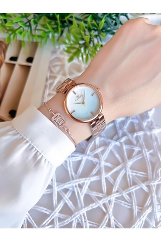 Ferro Rose/gold Renk Kararmaz Renk Atmaz 3 Atm Özel Tasarım Kadın Kol Saati Efl21100c