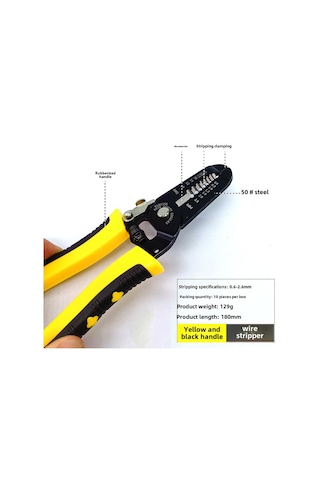 Maiyame 50 Çelik 7 İnç El Kesici: Elektrikçi İçin Zaman Tasarruflu, Güçlü Kablolu Ayağını Ve Kesme Aracı Sarı-siyah Büyük Boy