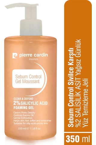 Pierre Cardin Sebum Control Sivilce Karşıtı %2 Salisilik Asit Yağsız Günlük Yüz Temizleme Jeli 350 Ml