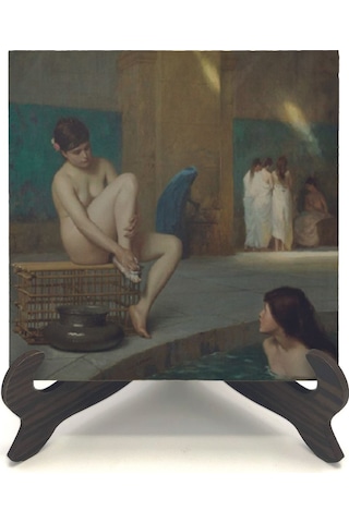 Hamamda Nü Jean-léon Gérôme, 1889 Baskılı Mdf Masaüstlük 10x10