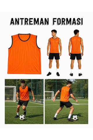 Bigohobi Profesyonel Antrenman Yeleği, Hafif File Kumaş, Futbol, Basketbol, Voleybol Sporları Antrenman Forması Neon Turuncu
