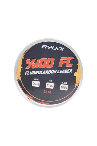 Ryuji %100 Fc 25m Fluoro Carbon Leader Misina 0.37Mm