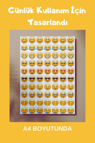 Emoji Sticker Seti 140+ Adet Emoji Eğlenceli Çıkartma Ajanda, Defter, Laptop Çok Renkli