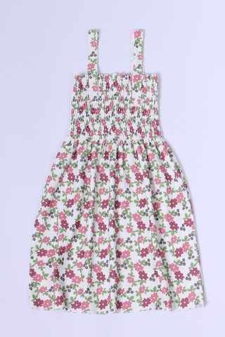 Kız Çocuk Askılı Elbise Çiçek Desenli B35 Hcm00119 Pudra Pembe