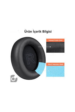 Anker Soundcore Life Q30 Q30 Bt Q35 Q3 Bt Uyumlu Hafızalı Köpük Özellikli Kulaklık Sünger Yastığı Deri Siyah
