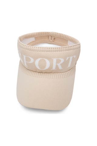 Shopiolog Vizör Şapka Bej Unisex Yazlık Sport Baskılı Güneş Koruyucu Bej