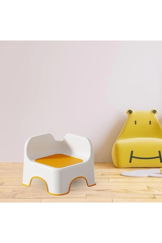 Homyl Çocuklar Için Küçük Tabure Sırtlı Ayaklı Turuncu Turuncu