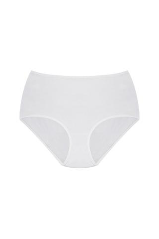 Kadın Yüksek Bel Pamuklu Slip Külot 3'lü Paket Renkli Esnek Kumaş Beyaz - Siyah - Ten