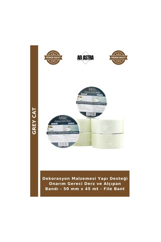 Dekorasyon Malzemesi Yapı Desteği Onarım Gereci Derz Ve Alçıpan Bandı - 50 Mm X 45 Mt - File Bant