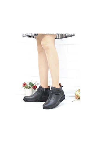 Nesil Shoes Arx 441 Siyah Hakiki Deri Günlük Kadın Bot-siyah Siyah