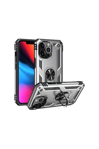 Apple Uyumlu iPhone 13 Pro Max Uyumlu Zore Vega Kılıf-gri Gri -