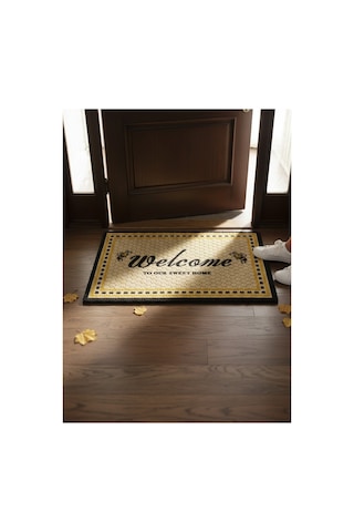 Hijyenik Kıvırcık Paspas 40x60 Cm - Islaklık Emici Kapı Önü Paspası Sarı