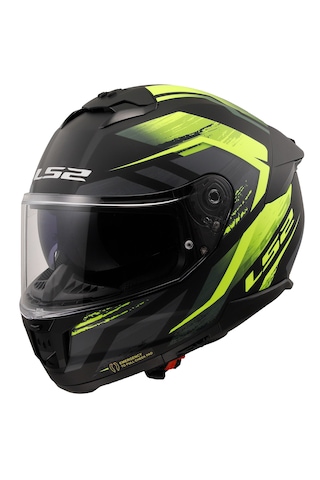 Ls2 Stream 2 Fury Kask Gri - Mat Siyah - Neon Sarı