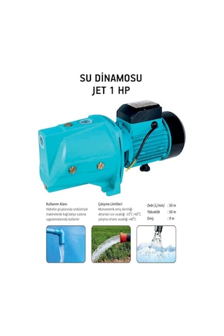 Cmc Elektrikli Su Dinamosu Su Pompası Su Motoru Jet 1 Hp