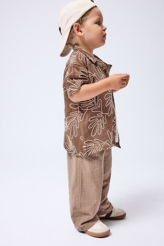 Defacto Baggy Fit Beli Lastikli Cepli Düz Paça Kareli Pantolon Erkek Bebek I1370a526aubn560 Kahve-bn560
