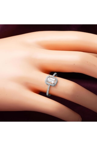 Bilezikci Beyaz Altın Baget Tasarım Yüzük Yzvrb8k21035