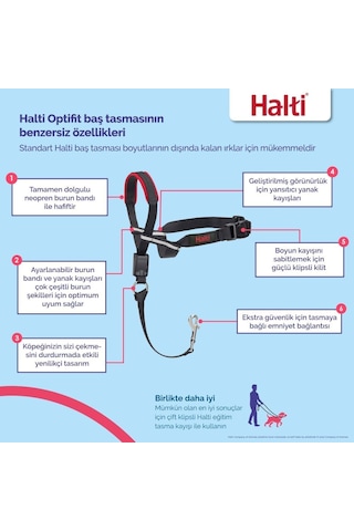 Company Of Animals Halti Optifit Ağızlıklı Tasma, Büyük Boy Siyah Çok Renkli