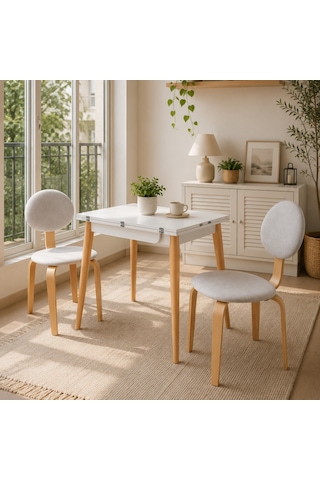 Vilinze Lodos Sandalye Avanos Ahşap Mdf Mutfak Masası Takımı - 90x120 Cm