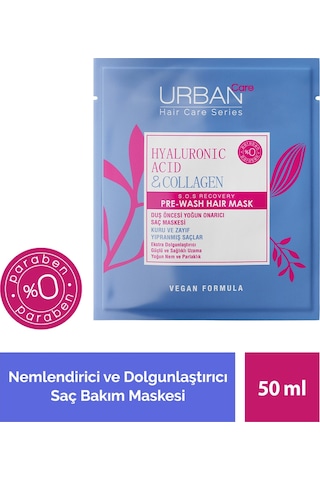 Urban Care Hyaluronic Acid ve Collagen Duş Öncesi Saç Bakım Maske 50 ML