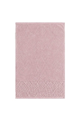 El Yüz Havlusu 50x90 Cm %100 Pamuk Kısmi Kadife Quadro Pembe 11