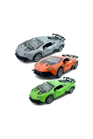 Lamborghini Model Çek Bırak Açılır Kapılı Metal Oyuncak Araba K174a29 Gri