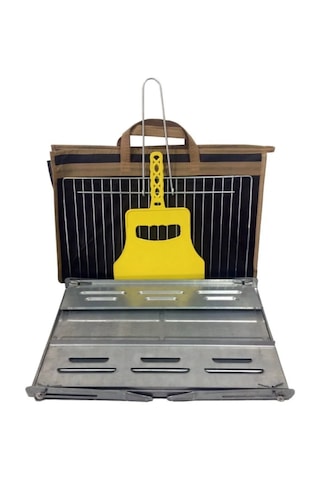 Portatif Paslanmaz Katlanır Mangal - Yelpaze Hediyeli