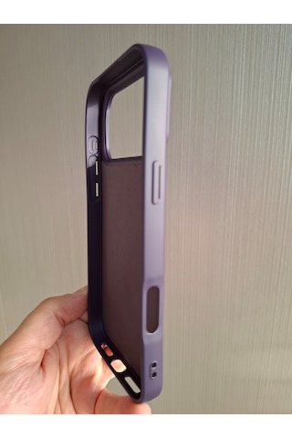 Apple Uyumlu iPhone 17 Pro Max Logolu İçi Kadife Silikon Lansman Kılıf Derin Mor