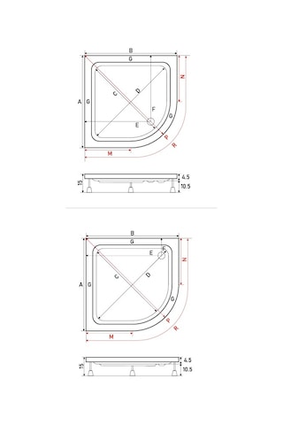 Shower 90X90 Oval Duş Teknesi