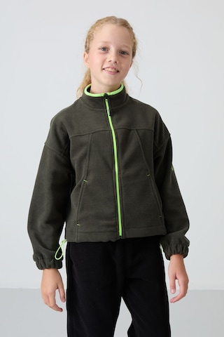 Tommy Life Haki Kalın Yumuşak Dokulu Standart Fit Nakışlı Polar Kız Çocuk Sweatshirt - 75157 Haki