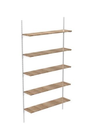 5 Katlı Kitaplık - Ahşap Duvar Rafı, Dekoratif Raf 30x60 Cm-ham Mdf Ham