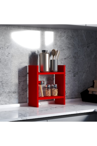 Buse Tezgah Üstü Raf Kırmızı