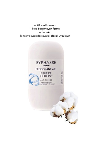 Byphasse Cotton Flower 48H Kadın Roll-On Deodorant 50 ML