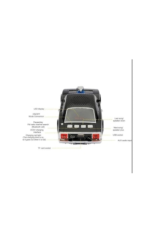 Kablosuz Hoparlör Bluetooth 1968 Retro Ride Araba Hoparlör Ve Fm Radyo Usb Sd Aux Girişli Ws-1968 Kırmızı