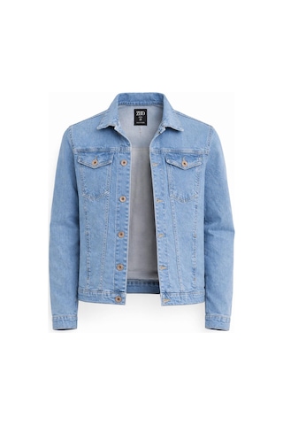 Classics Men Zbd Erkek Jean Denim Standart Kalıp Cepli Düğmeli Kot Ceket 7590 Buz Mavi
