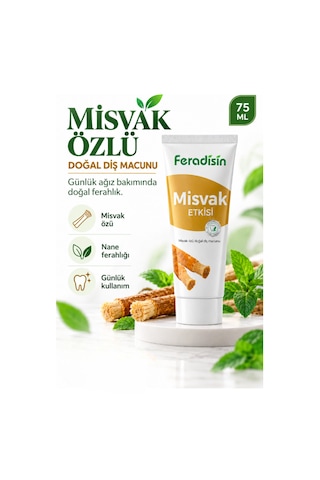 Doğal Misvak Özlü Florürsüz Beyazlatıcı Ve Koruyucu Diş Macunu 75 ML