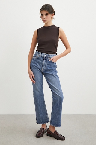 Never More Beş Cepli Yüksek Bel Regular Fit Jean Mavi Mavi